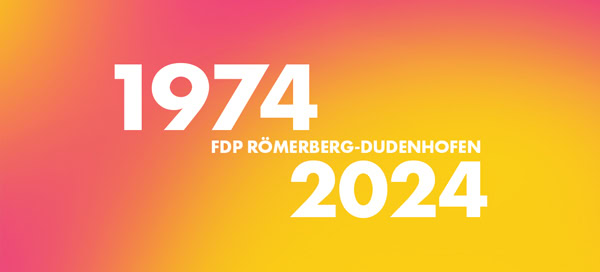 FDP Römerberg-Dudenhofen Jubiläum 1974-2024 Grafik